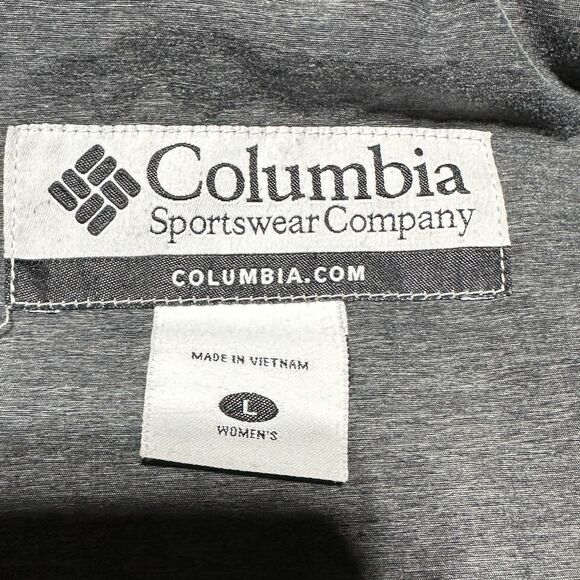 Columbia Jacket Women’s L Large Gray Hooded Insulated Zip & Button Coat Outdoor - Picture 9 of 13